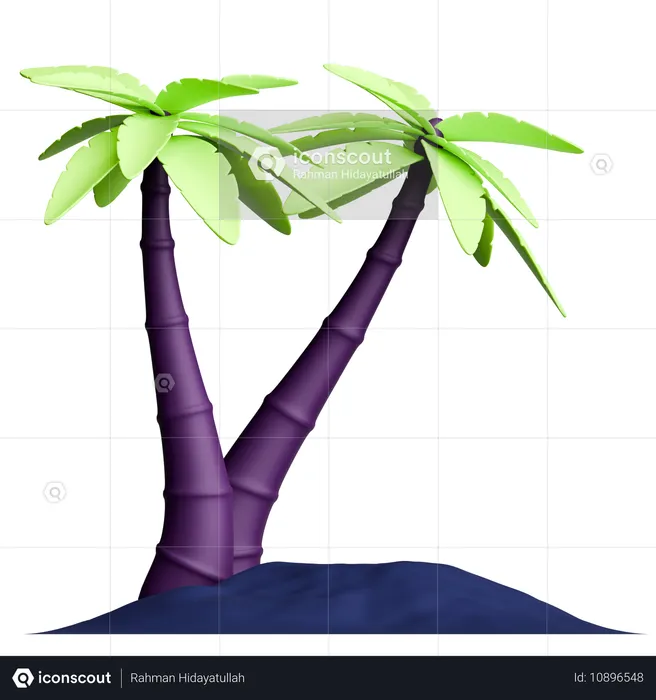 Palm Tree With Sand Ramadan Celebration  3D Icon