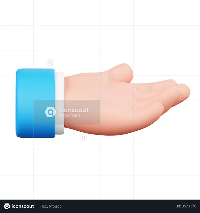 Palm Up Hand Gesture Emoji 3D Icon