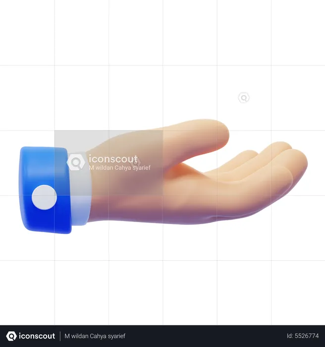 Palm Up Hand Gesture  3D Icon