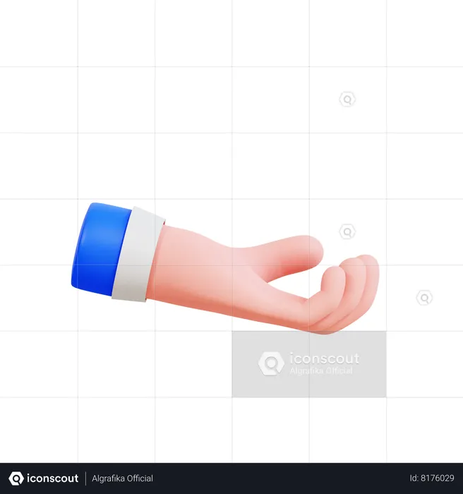 Palm Up Hand Gesture  3D Icon