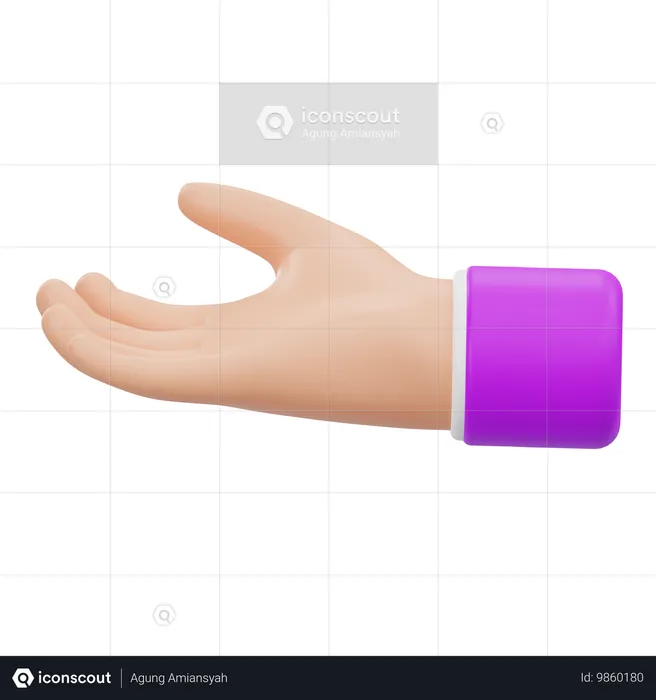 Palm Up Right Hand Gesture  3D Icon