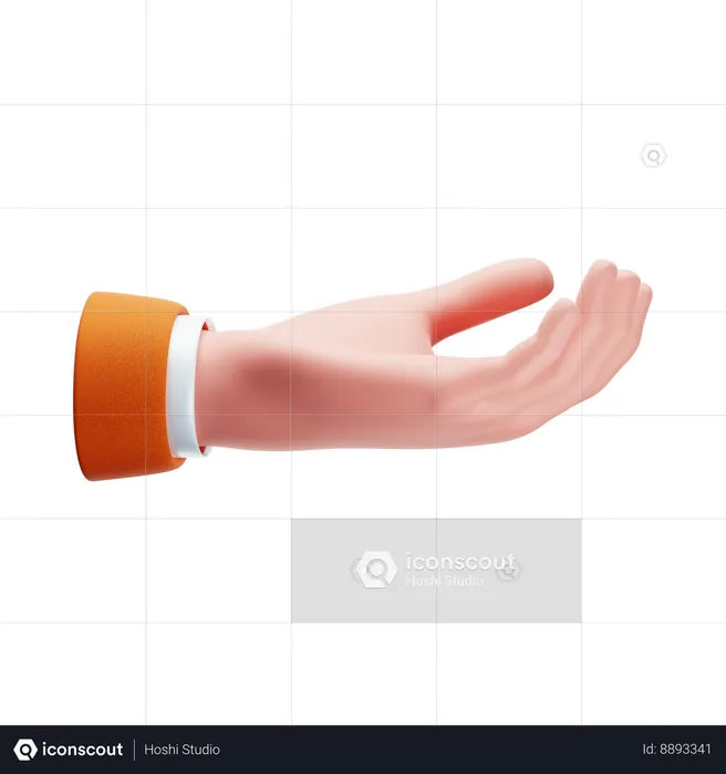 Palms Up Hand Gesture  3D Icon