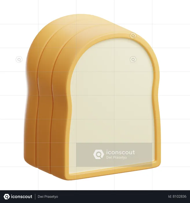 Pan blanco  3D Icon