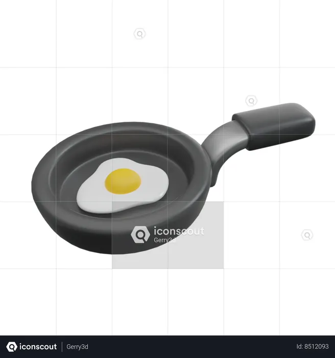 Huevo en sartén  3D Icon