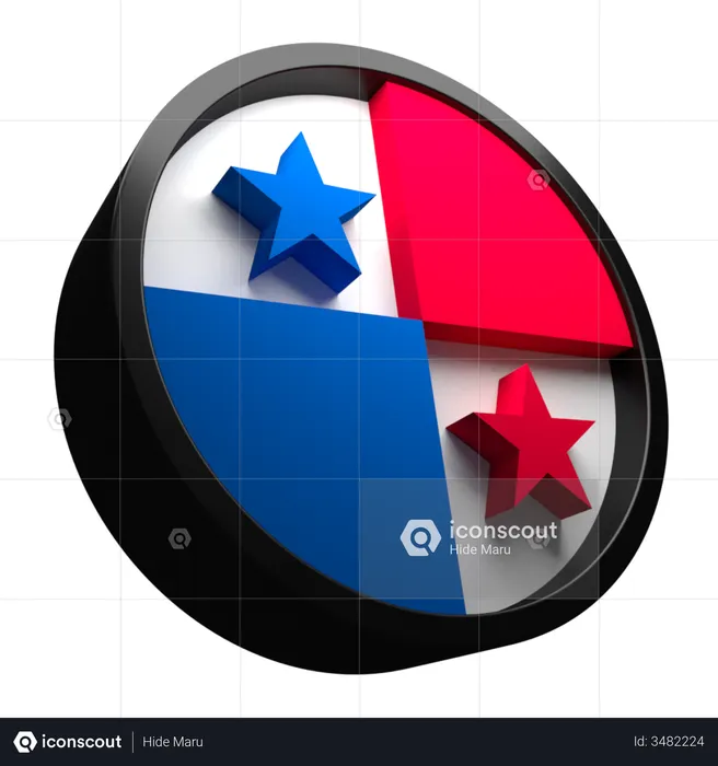 Panama-Flagge Flag 3D Flag