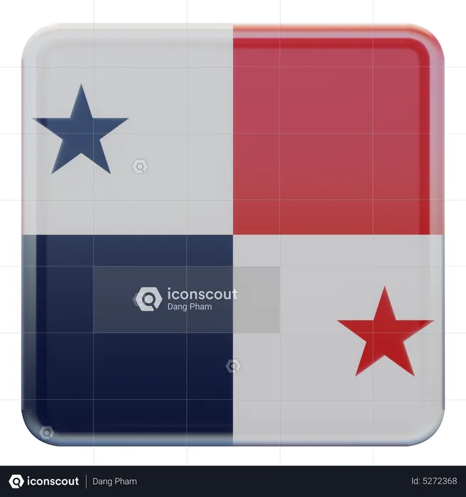 Panama Square Flag Flag 3D Icon