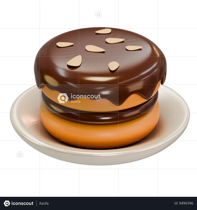 Pancake with chocolate  3D Icon