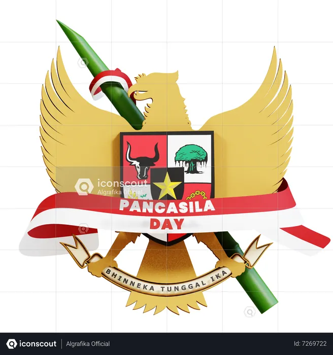 Pancasila-Tag  3D Illustration