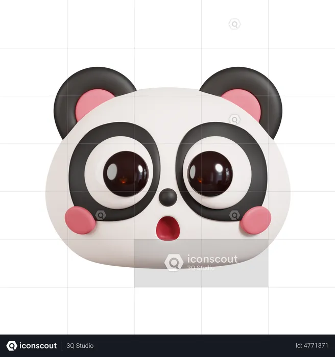 Panda Face Emoji 3D Emoji