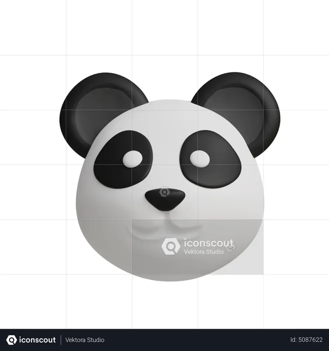 Panda Face  3D Icon