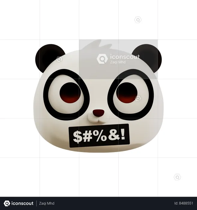 Emoji de maldição do panda Emoji 3D Icon