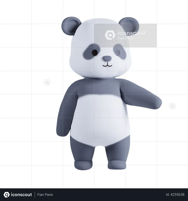 Panda mostrando algo  3D Illustration
