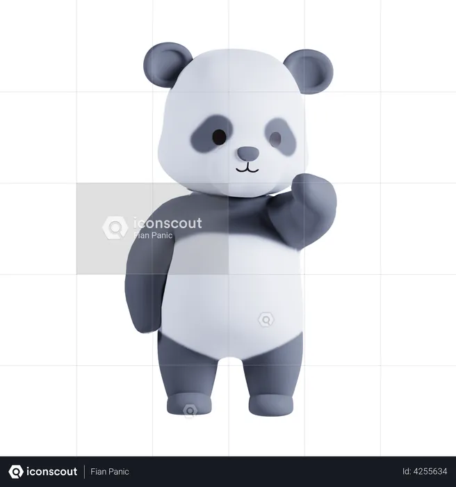 Panda pensando em algo  3D Illustration