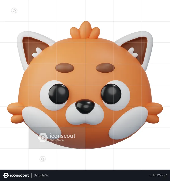 Panda rouge  3D Icon