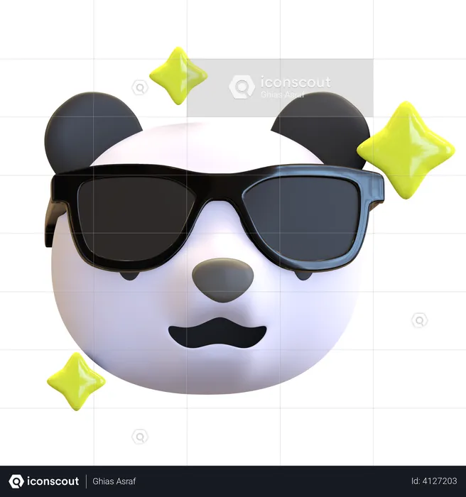 Panda wearing black glasses Emoji 3D Emoji