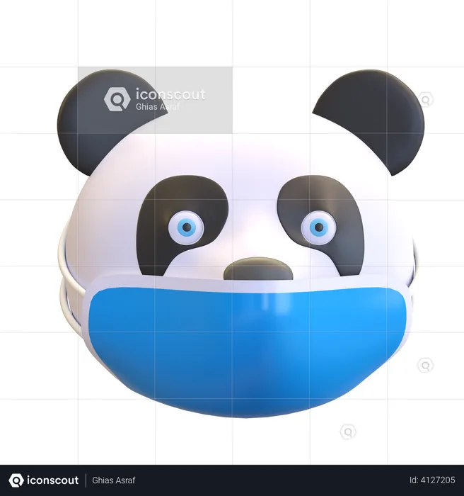 Panda wearing mask Emoji 3D Emoji