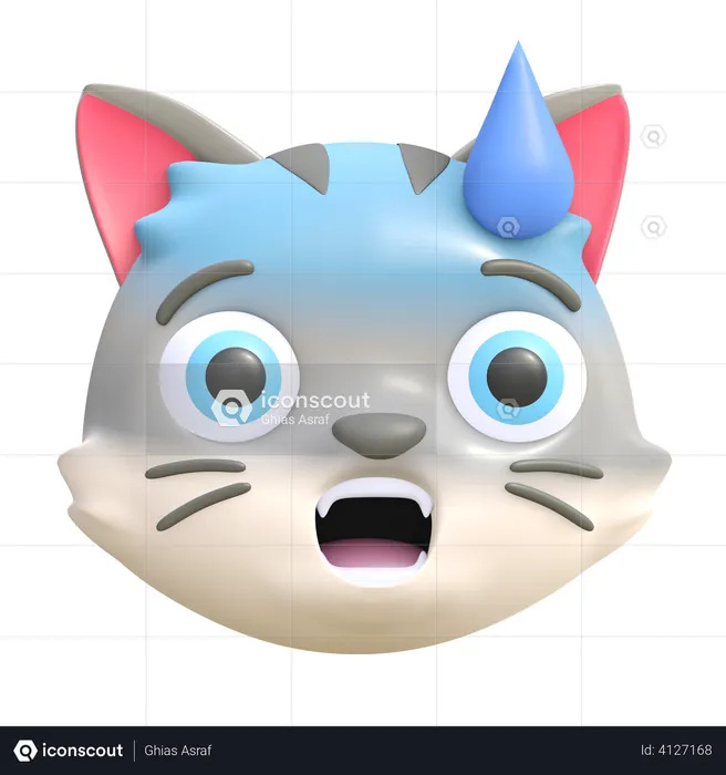 Angry cat Emoji 3D Illustration download in PNG, OBJ or Blend format