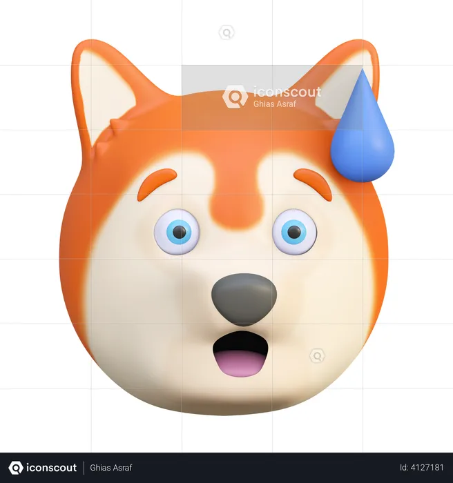 Panic dog Emoji 3D Emoji