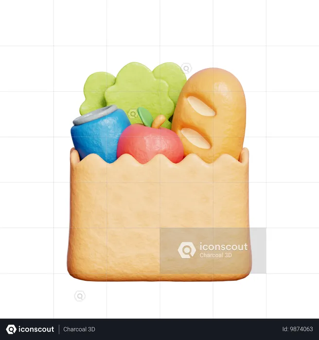 Sac de courses  3D Icon