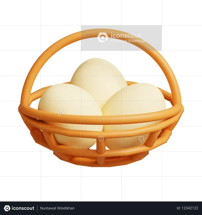 Panier d'oeufs  3D Icon