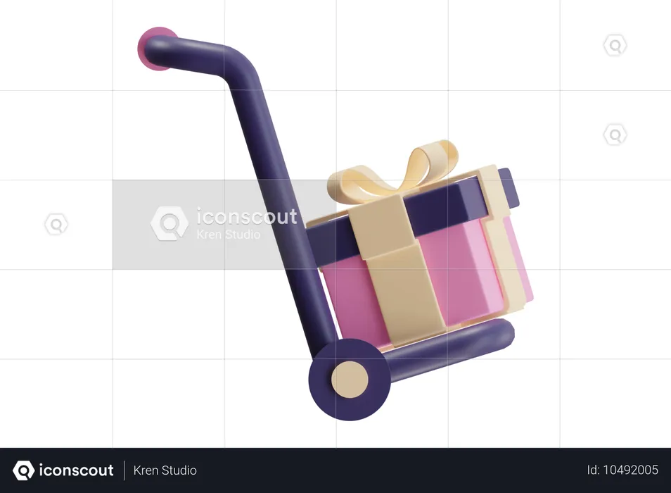 Panier cadeau avec cadeau  3D Icon