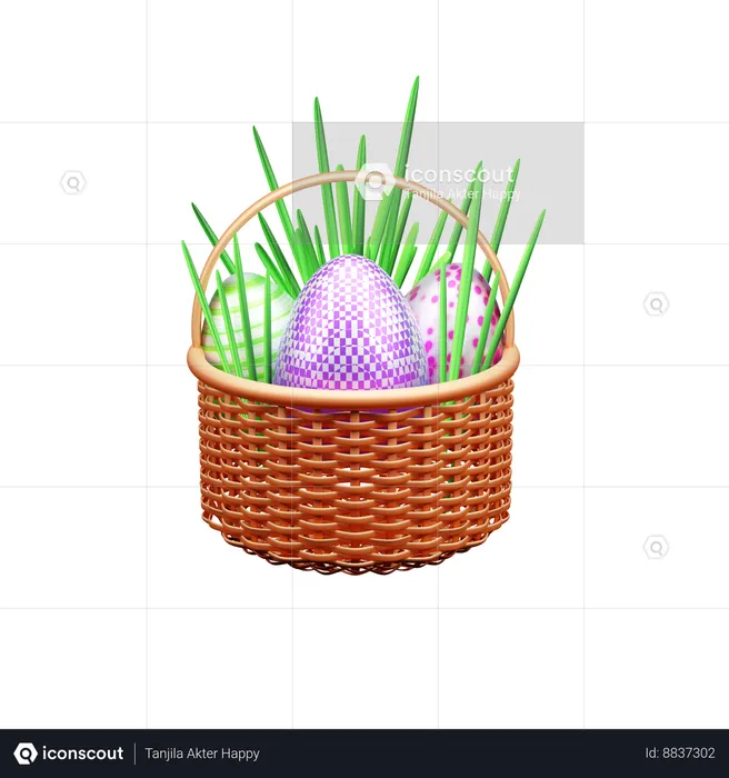 Panier d'oeufs  3D Icon