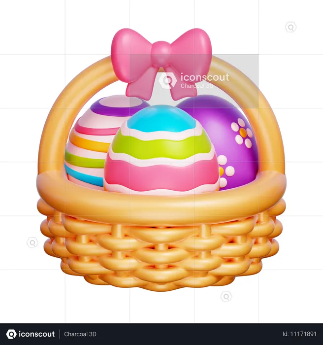 Panier d'oeufs de Pâques  3D Icon