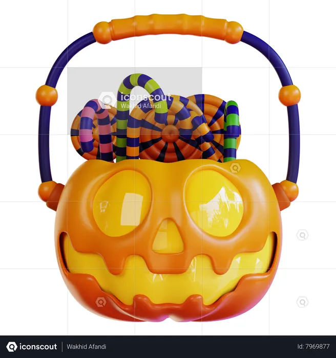 Panier de citrouilles  3D Icon