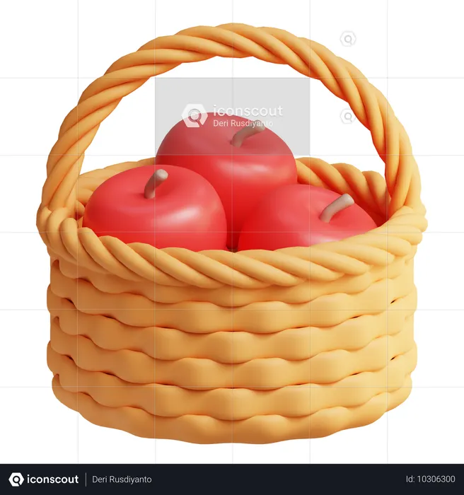 Panier de pommes  3D Icon