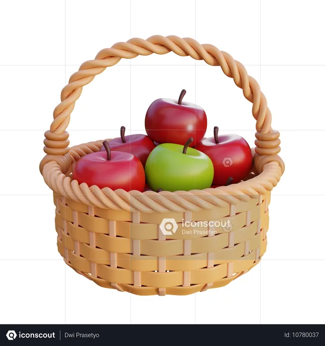 Panier de pommes  3D Icon