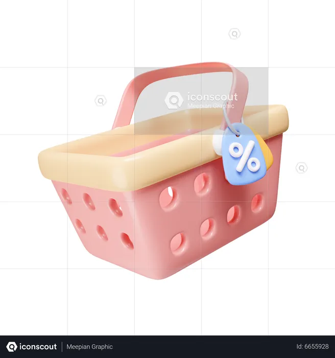 Panier en Soldes  3D Icon