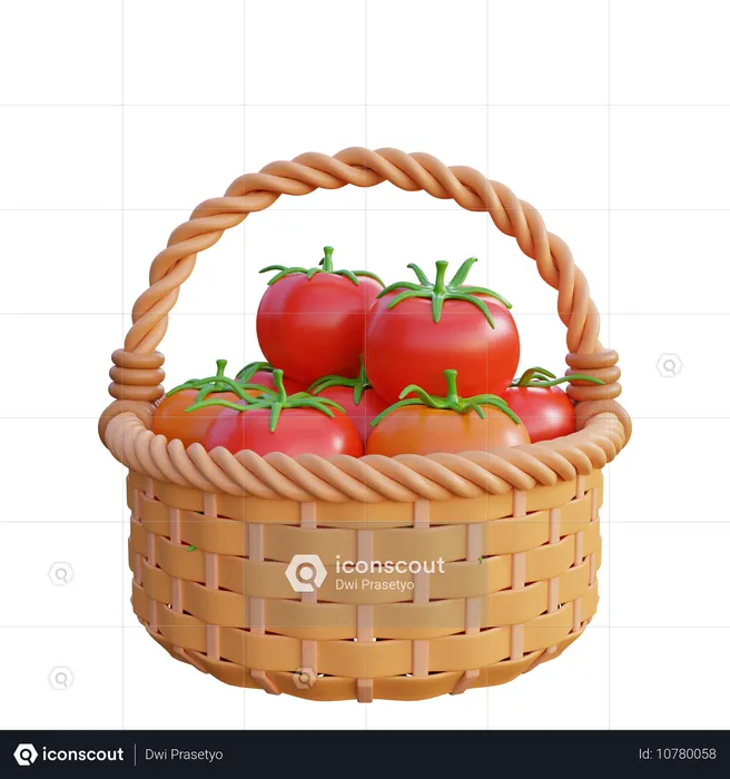 Panier de tomates  3D Icon