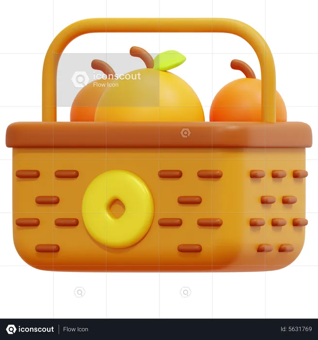 Panier d'oranges  3D Icon