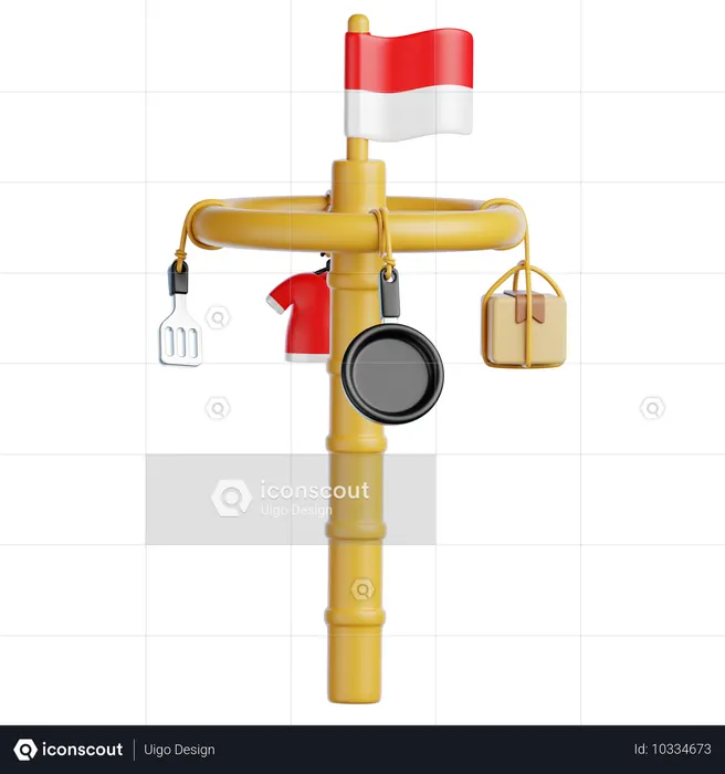 Panjat Pinang  3D Icon