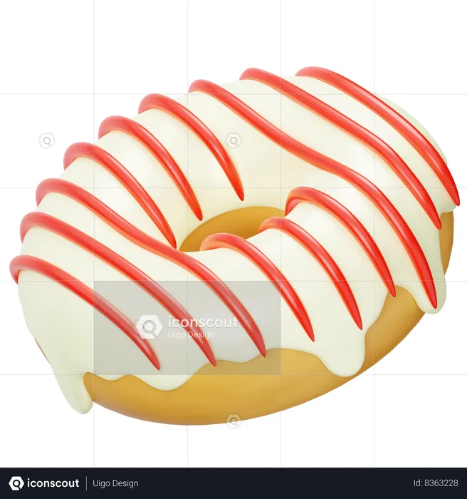 Panna Cotta Donuts  3D Icon