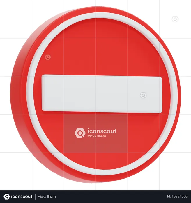 Pas de panneau d'entrée  3D Icon