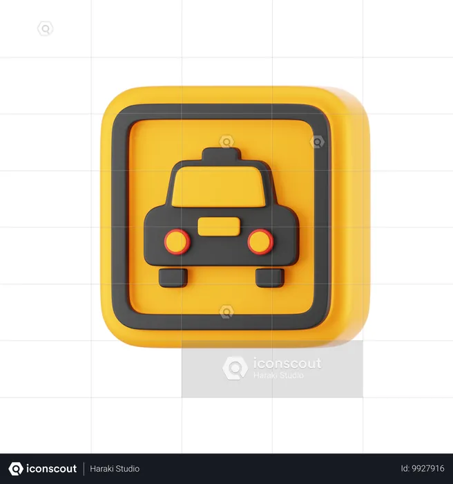 Panneau d'arrêt de taxi  3D Icon