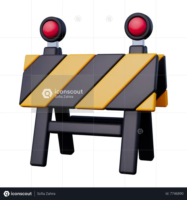Panneau de barrière  3D Icon