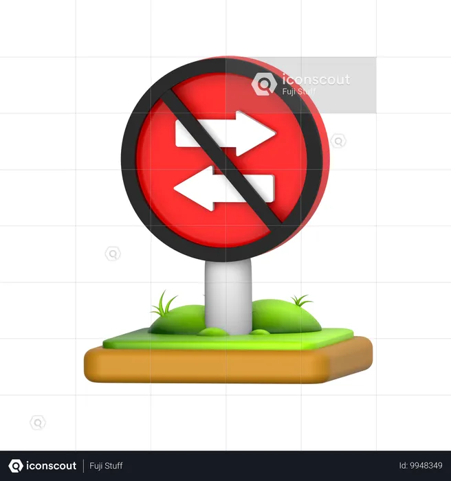 Panneau de signalisation à sens unique  3D Icon