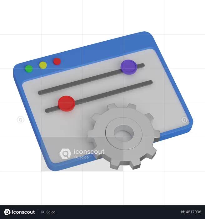 Panneau de contrôle Web  3D Icon