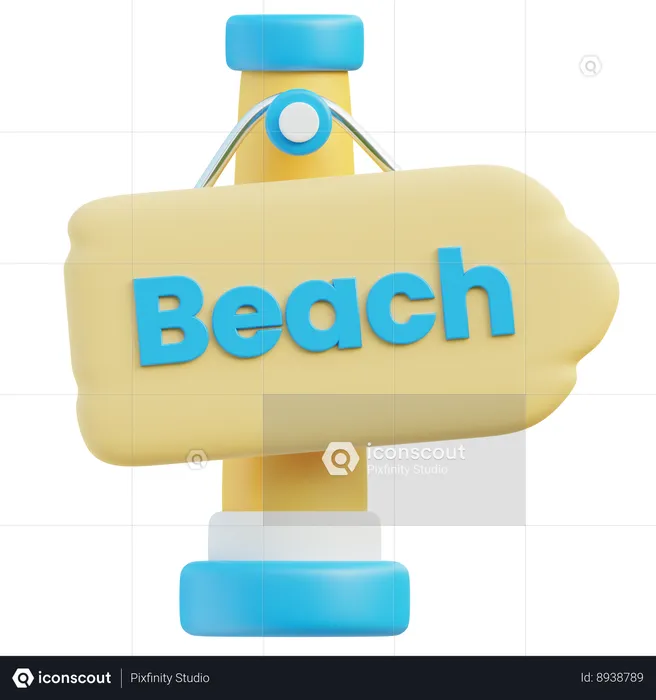 Signe de plage  3D Icon