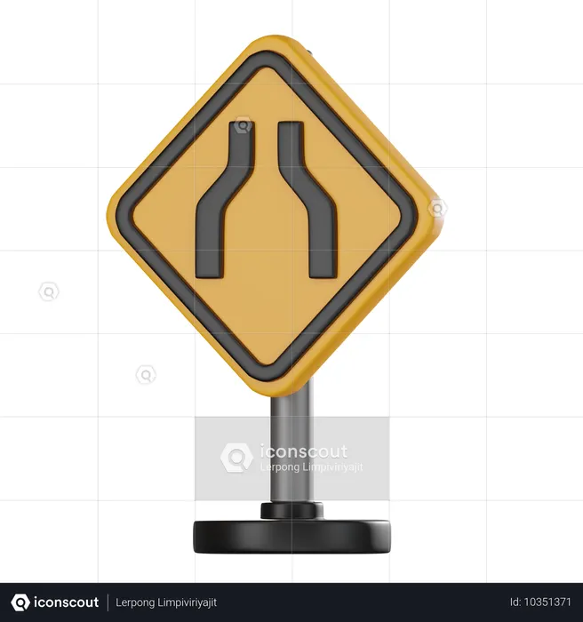 Panneau de signalisation étroit  3D Icon