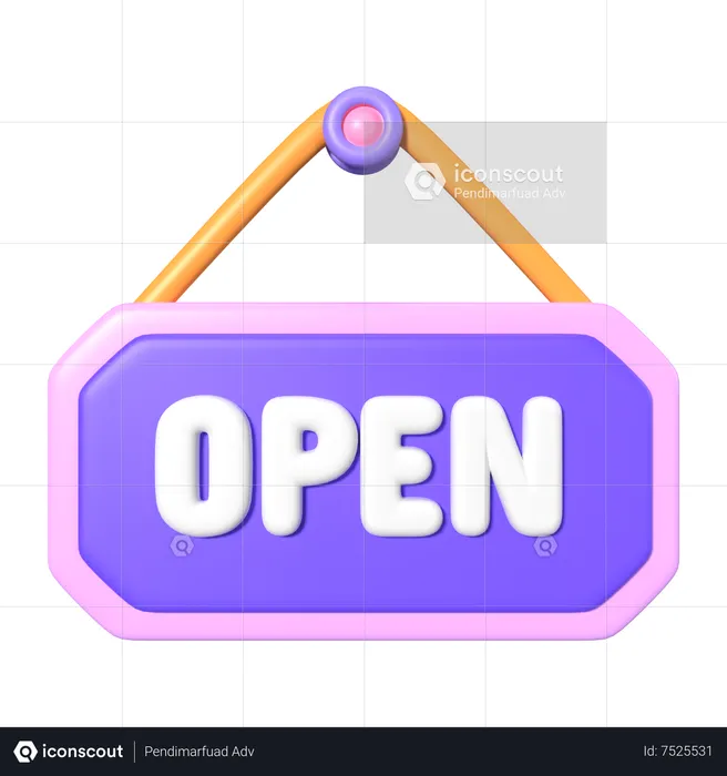 Panneau ouvert  3D Icon