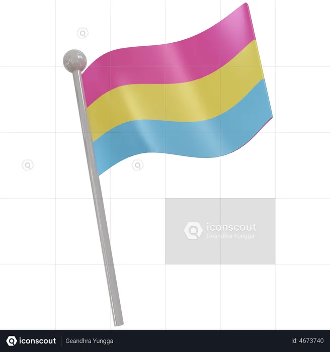 Pansexual Flag Flag 3D Illustration