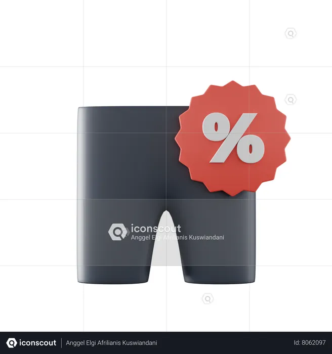 Pantalones de descuento  3D Icon