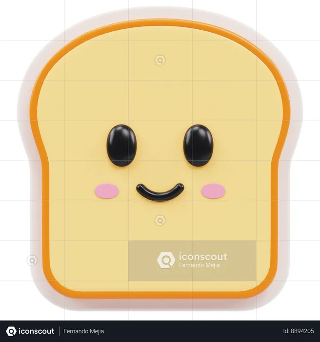 Pão Emoji 3D Sticker