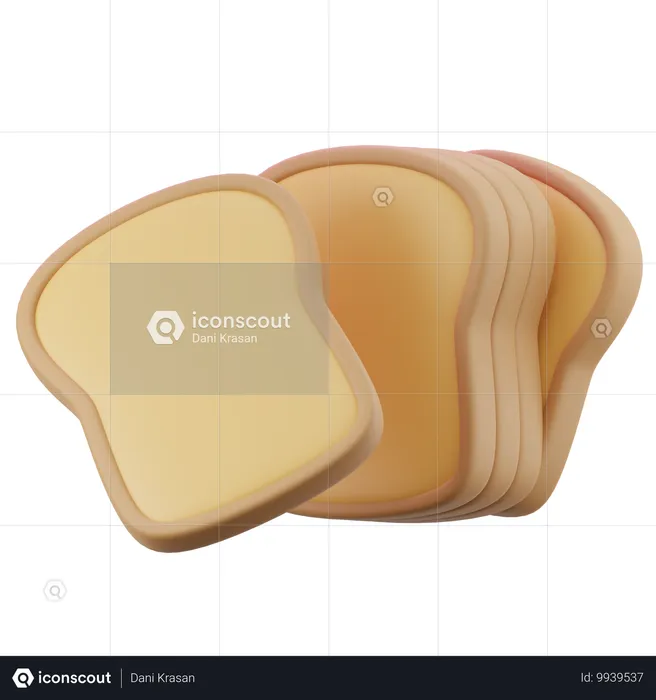 Pão  3D Icon