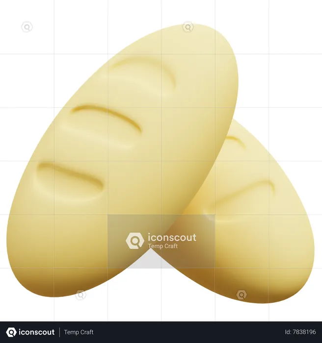 Pão  3D Icon