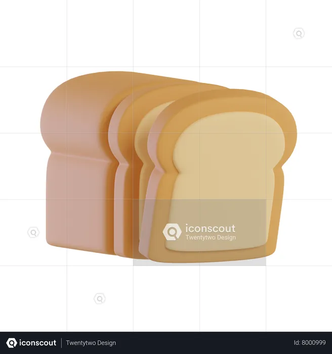 Pão  3D Icon