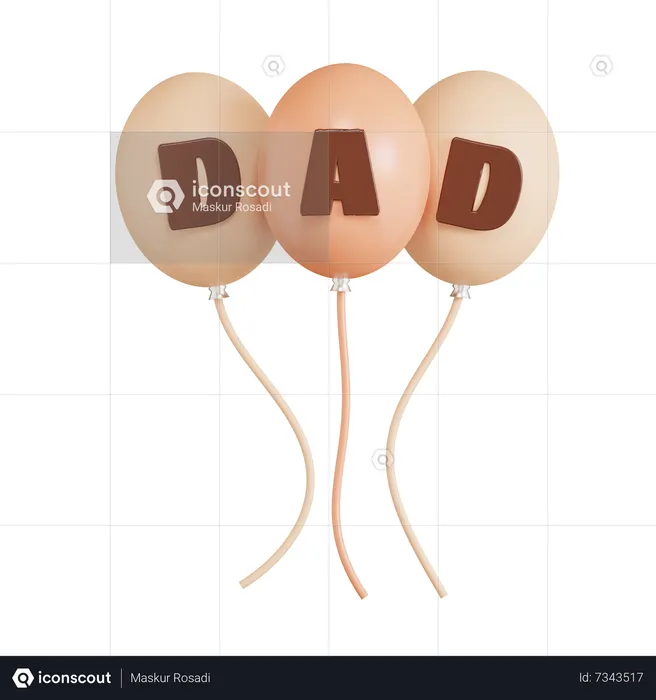 Papa Ballon  3D Icon